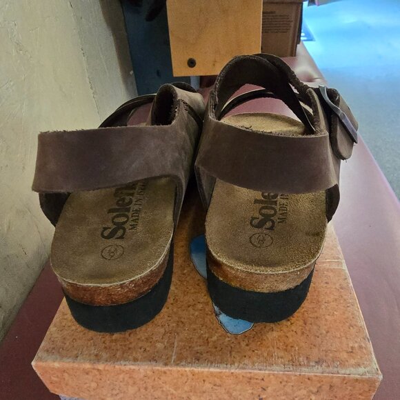 New Womens Brown Strappy Sandals 6M - Picture 3 of 5